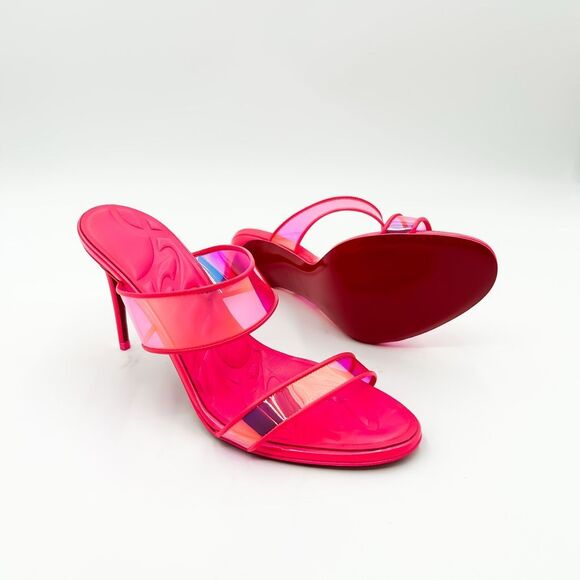 Christian Louboutin Sandals Just Puffy 85 Pink Heels Mules EU 39 US 9 - Picture 1 of 14